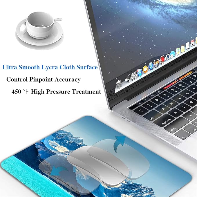 Snow Mountain Mouse Pad, Scenic Lake Mousepad - Image 4