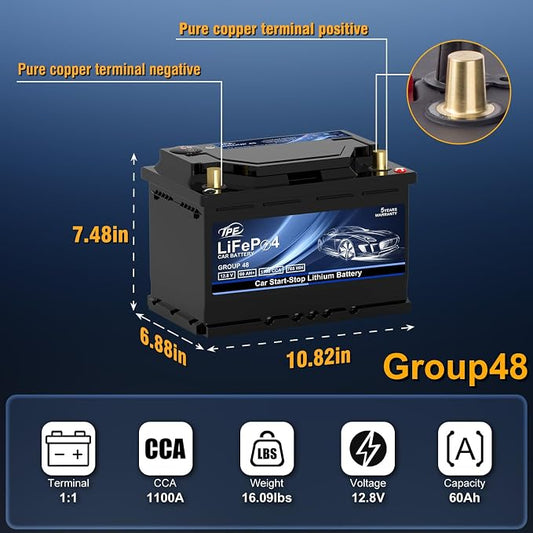 Group48 LiFePO4 Lithium-ion Car Battery Lightweight Design Auto Lithium Battery - Image 2