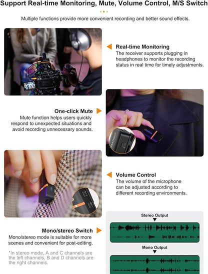 comica Vimo Q Four-Channel Mini Wireless Lavalier Microphone System - Image 7