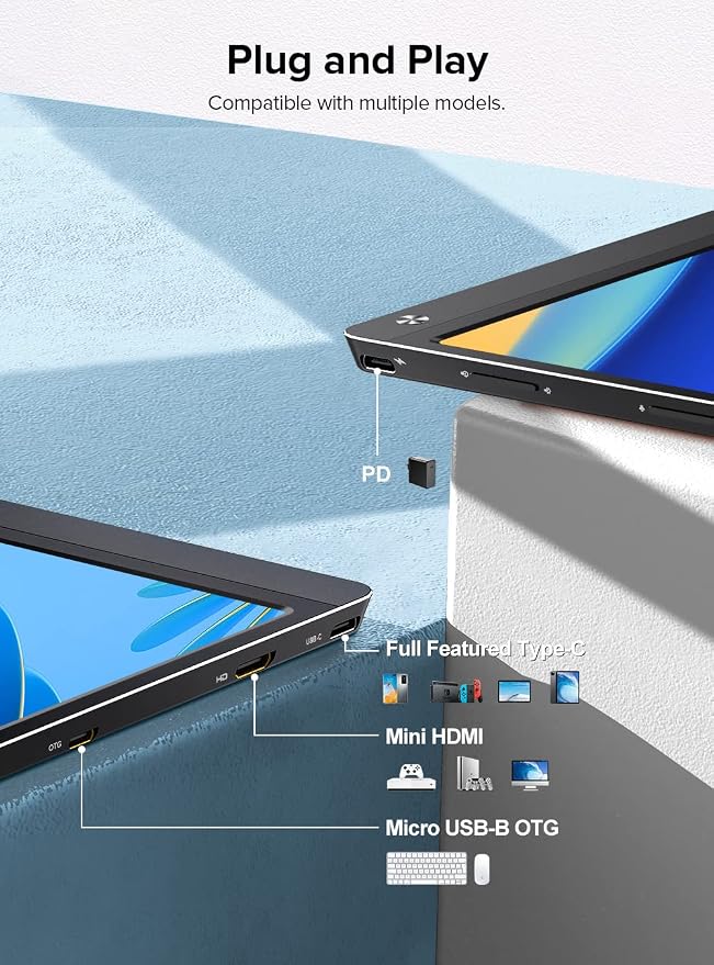 UPERFECT Portable Monitor Battery Touchscreen 120HZ | 15.6” 1ms Gaming Monitor - Image 6