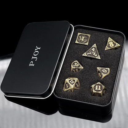 PJOY D&D Dice Set Dragon Metal DND Dice Set Antique Bronze - Image 4