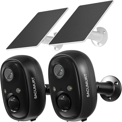 Solar Security Cameras Wireless Outdoor, Free Cloud Storage, 2.4G WiFi Camera by SACUMURT