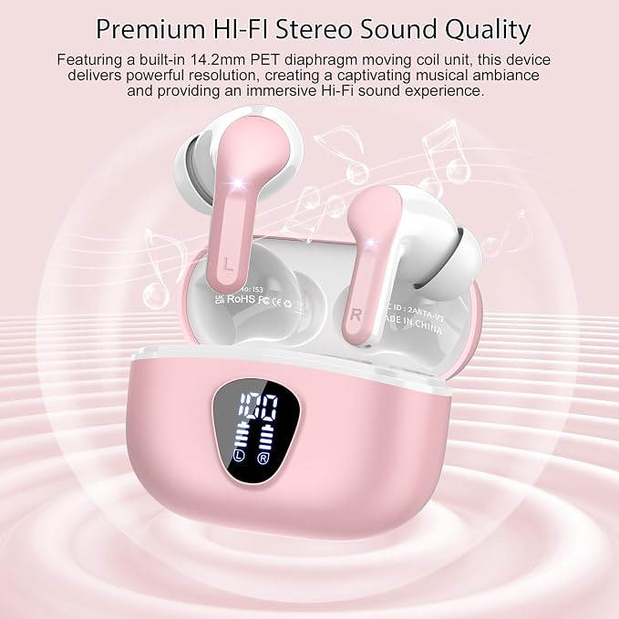 Wireless Earbuds, IP7 Waterproof in Ear Earphones, LED Display Ear buds - Image 5