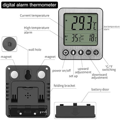 Refrigerator Thermometer Freezer Alarm Digital Freezer Thermometer Fridge - Image 2