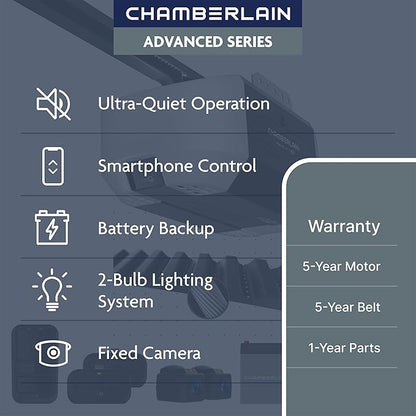 Chamberlain Garage Door Opener 3/4 HP Belt Drive myQ Garage Door Opener - Image 2