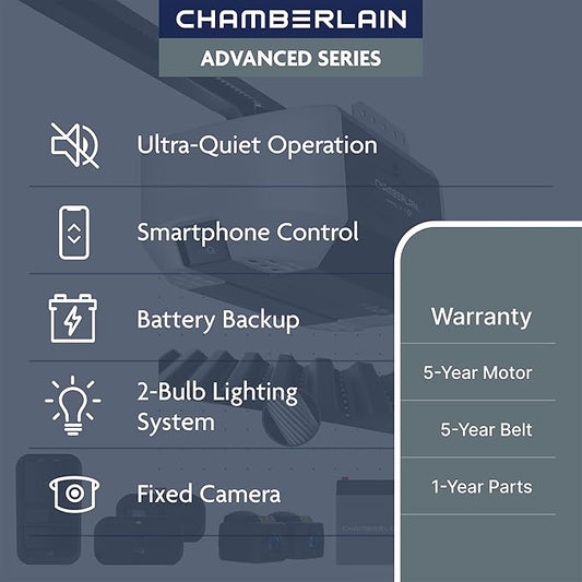 Chamberlain Garage Door Opener 3/4 HP Belt Drive myQ Garage Door Opener - Image 2