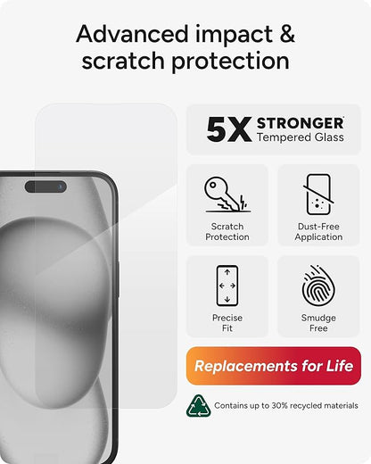 ZAGG InvisibleShield Glass Elite iPhone 15 Screen Protector - Image 2