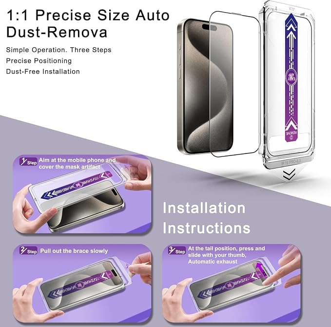 Screen Protector for iPhone 17 Pro Max 6.9-Inch, 2 Pack, 9H Tempered Glass - Image 3