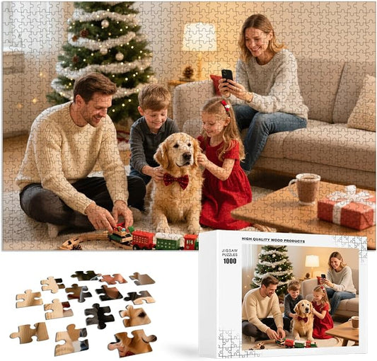 Custom Puzzles from Photos, Personalized Natural Wood Puzzle by EGUEGU