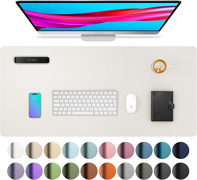 Aothia Leather Desk Pad Protector, Mouse Pad, Office Desk Mat, Non-Slip PU by Aothia