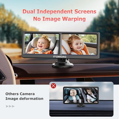 Itomoro Baby Car Camera for 2 Kids, 7 Inch HD 1080P Split Screen Dual Car - Image 2