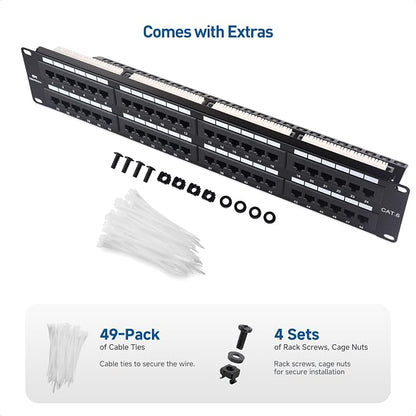Cable Matters 48 Port Patch Panel Rackmount or Wall Mount 19-Inch - Image 7