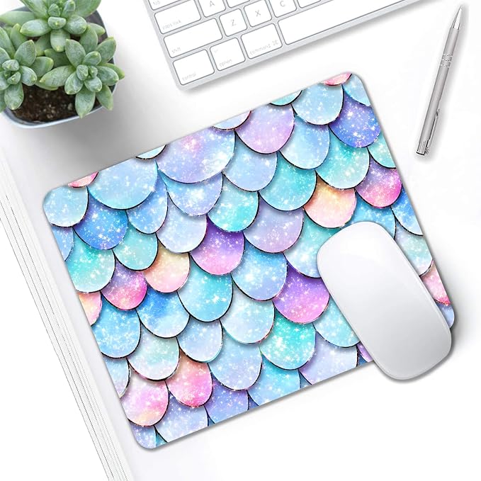 Mouse Pad, Cute Glitter Mermaid Scale Mouse Pads - Image 5