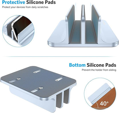 OMOTON [Updated Dock Version Vertical Laptop Stand, Double Desktop Stand Holder - Image 6