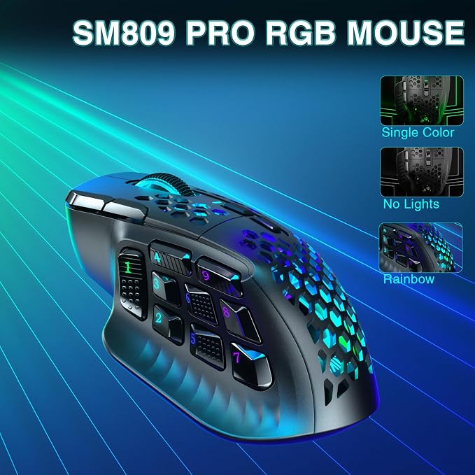 SM809 Pro Wireless MMO Gaming Mouse - Image 9