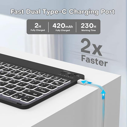 YBING for iPad A16 Case with Keyboard 11th &10th Generation, 360 Rotation - Image 6