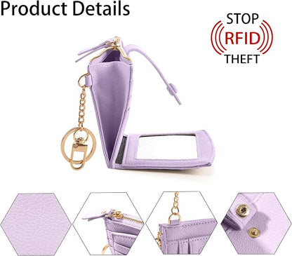 Keychain Wallet Wristlet Small Credit Card Holder Bracelet Key Chain Purse - Image 4