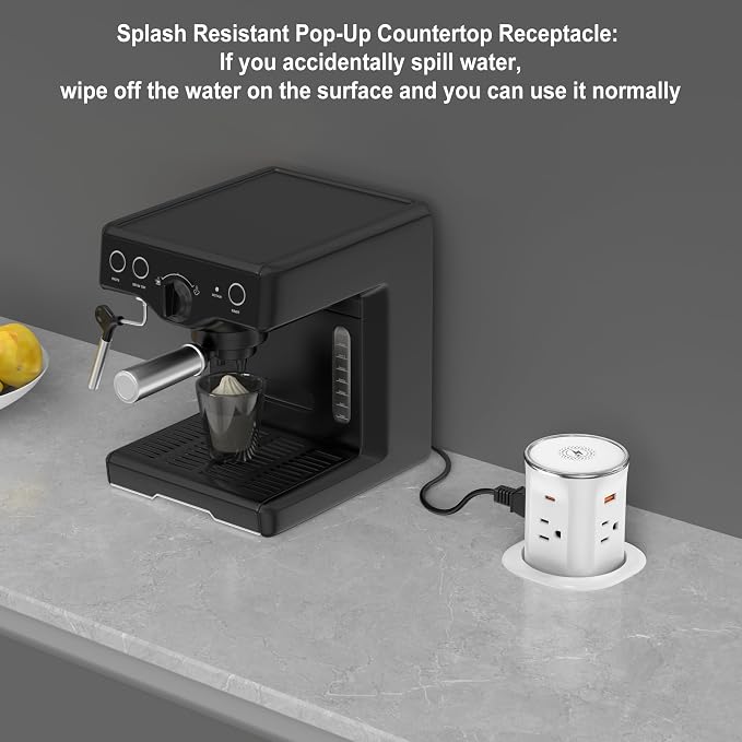 Jgstkcity Pop Up Outlet for Countertop 3.15-inch Desk Wire Hole Insert - Image 5