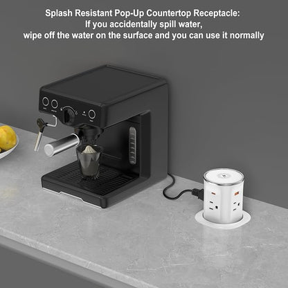Jgstkcity Pop Up Outlet for Countertop 3.15-inch Desk Wire Hole Insert - Image 5