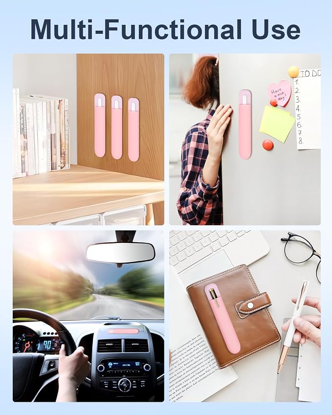 eZAKKA Silicone Pencil Holder For Most Pens, 7.8 inch Self-Adhesive Stick To - Image 4
