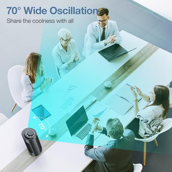 Grelife Tower Fan with Remote Control, Fast Cooling Desktop Fan, 90° Oscillation - Image 7