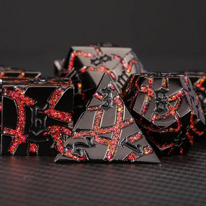 Crack Glitter Metal Dice, RPG Polyhedral Stripe Dice - Image 3