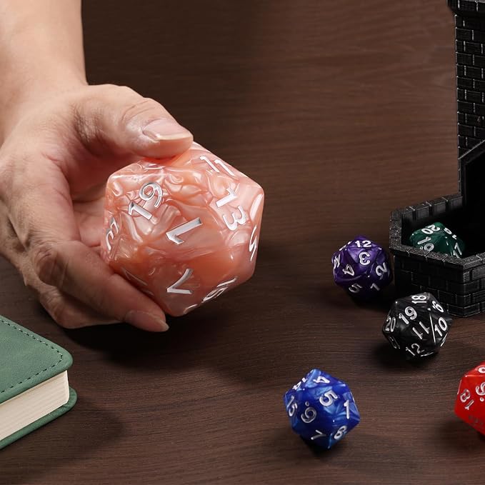 20 Sided DND Dice, D20 Giant Polyhedral Dice, 55mm Titan Large Pearl Color D20 - Image 6