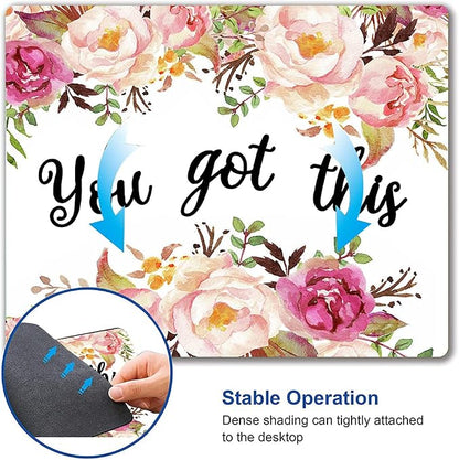 Hokafenle Mouse Pad Motivational, Cute Floral Mouse Pad - Image 5