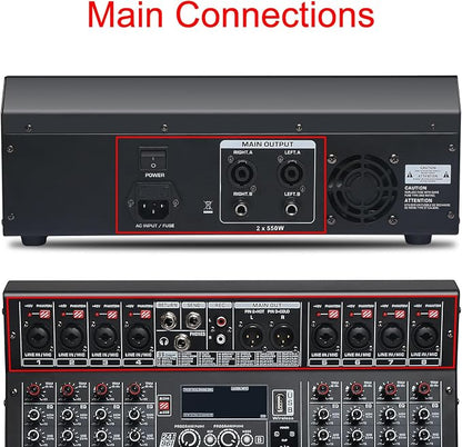 Audio Mixer 8 Channel, DJ Mixer Board - Image 4