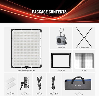 NEEWER Pro 200W Flexible LED Video Light, Studio RGB Panel Light Mat Kit - Image 9