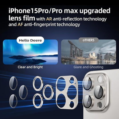 Compatible with iPhone 15 Pro Camera Lens Protector, Tempered Glass Full - Image 6