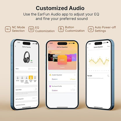 EarFun Tune Pro Active Noise Canceling Headphones, Wireless Bluetooth Headphones - Image 8