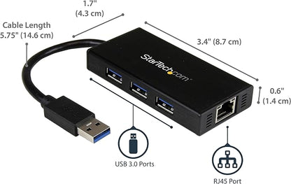 StarTech.com USB 3.0 Hub with Gigabit Ethernet Adapter - Image 6
