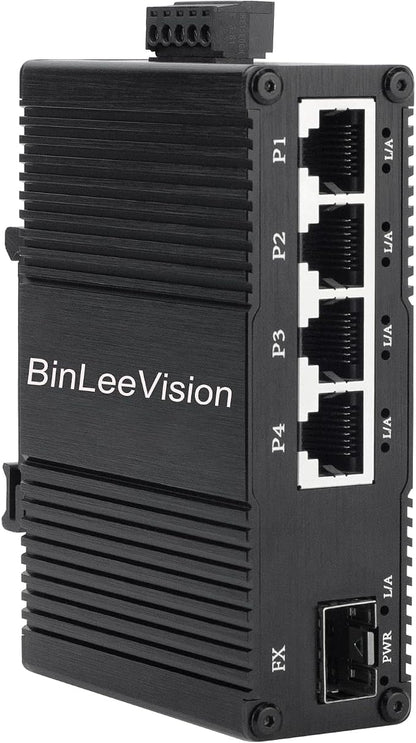 Industrial Mini Gigabit Ethernet Switch 4-Port RJ45 10/100/1000BASE-T+1-Port by Unknown