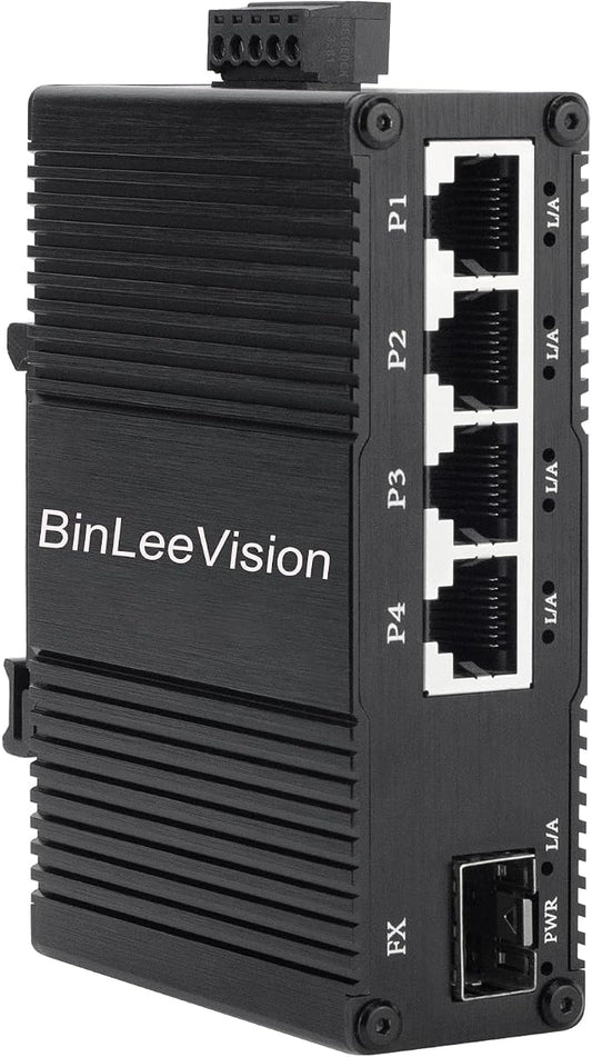 Industrial Mini Gigabit Ethernet Switch 4-Port RJ45 10/100/1000BASE-T+1-Port by Unknown