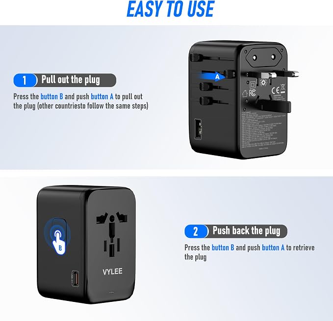 120W Universal Travel Adapter, GaN III International Power Adapter, 4 USB-C 1 - Image 5