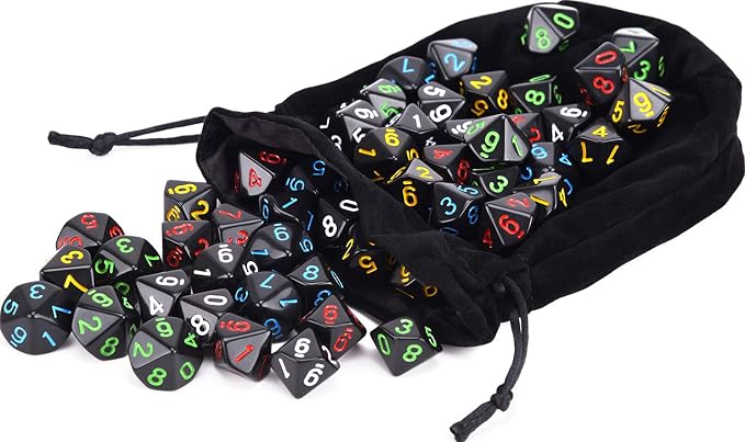 50pcs Assorted D10 Opaque Black - Image 7
