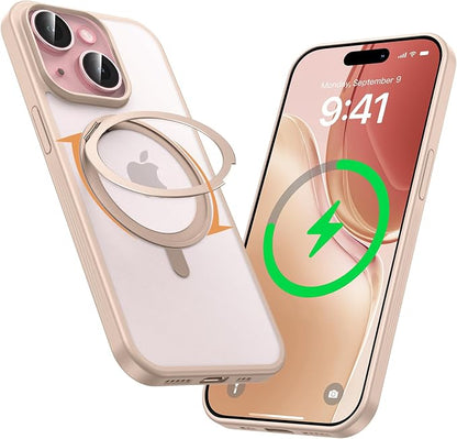 MAGIC JOHN for iPhone 15 Case 360° Rotatable Magnetic Invisible Stand, Fit for by MAGICJOHN