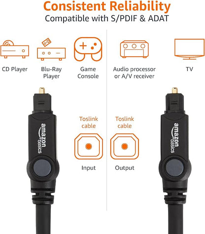 Amazon Basics Toslink Digital Optical Audio Fiber Optic Cable, - Image 5