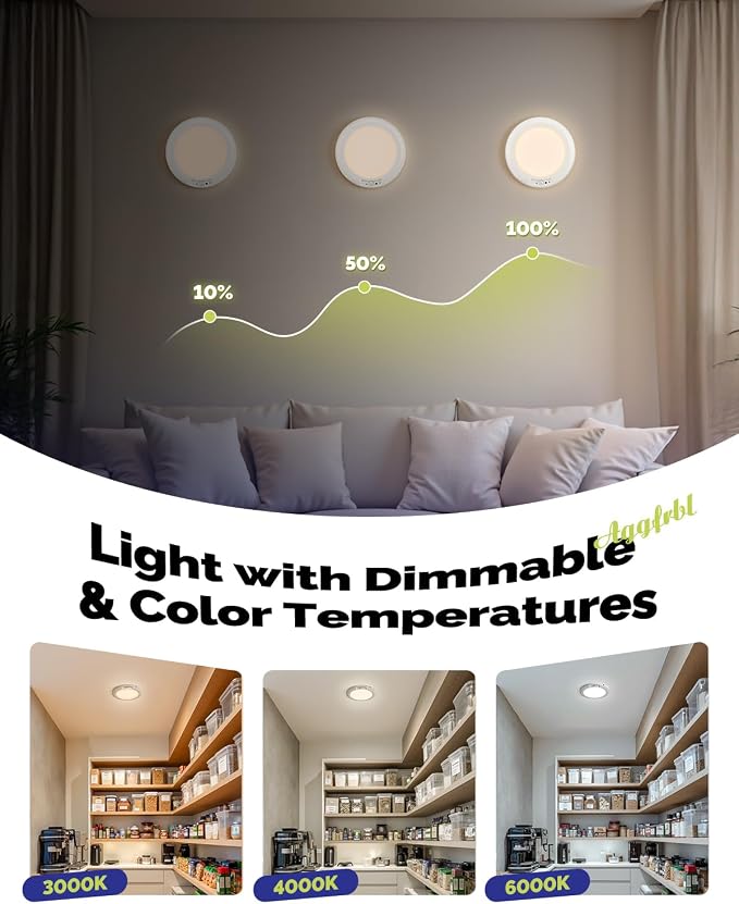 4PCs 10, 000mAh Rechargeable Ceiling Light - Image 5