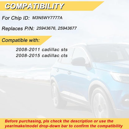Vurkcy Key Fob Replacement for 2008-2015 CTS/ 08-11 STS Car Keyless Entry - Image 2