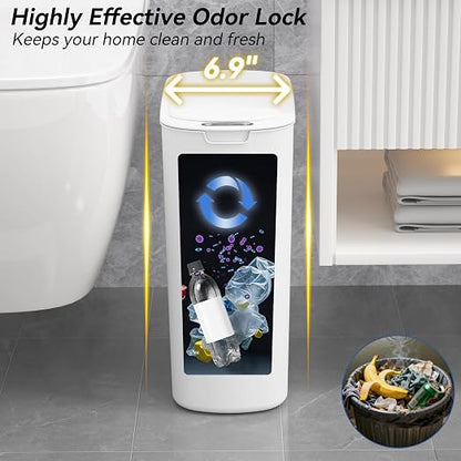 FRESHLIX Automatic Motion Sensor Bathroom Trash Can - Image 4