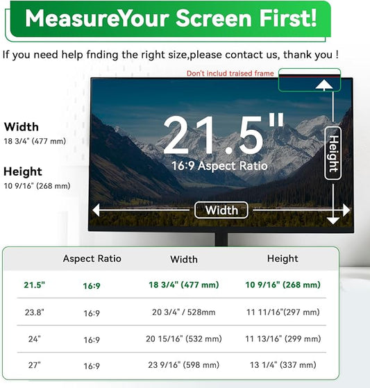 Magnetic 21.5 in Computer Anti Blue Light Screen Protector for16:9 Aspect Ratio - Image 2