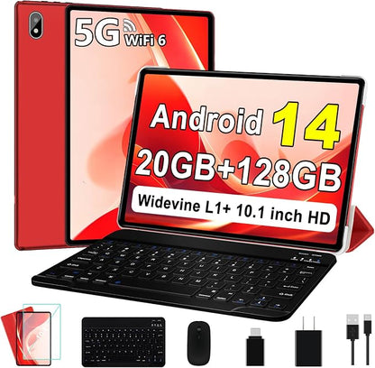 Android 14 Tablet 10 Inch Tablets, 20GB+128GB/1TB Expandable, Tablets by UJJ