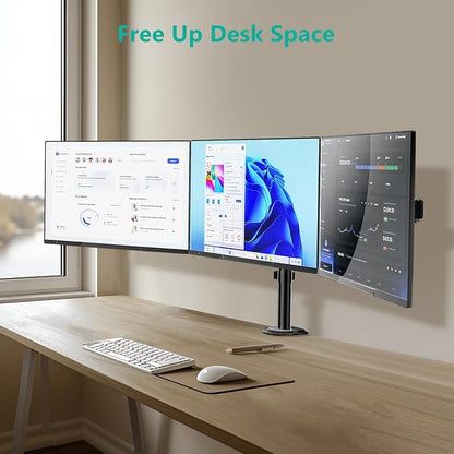 WALI Triple Monitor Mount, Heavy Duty Triple Monitors Stand - Image 3