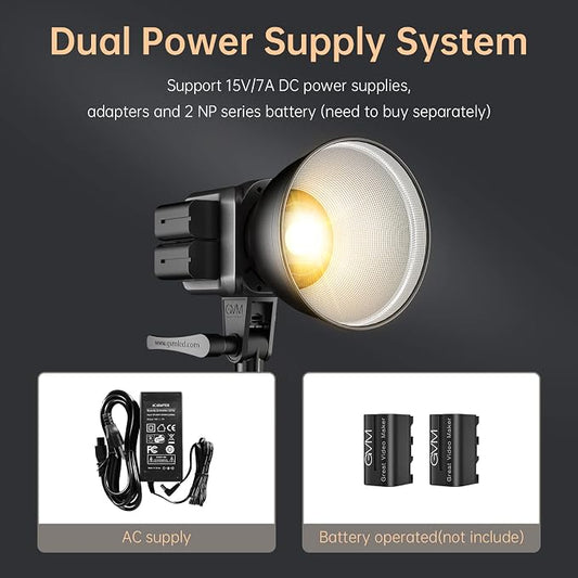 GVM Great Video Maker GVM 80W Bi-Color COB Video Light Kit, 2700K~7500K - Image 2