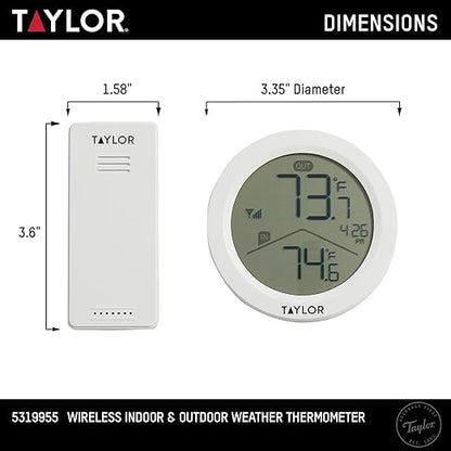 Taylor Digital Wireless Round Indoor Comfort Level Thermometer and Clock - Image 3