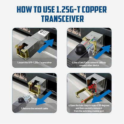 2 Pack 1.25G SFP to RJ45 Transceiver, 1000Base-T SFP Module, 1.25Gb Copper SFP - Image 8