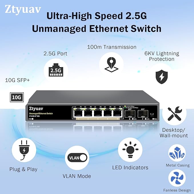 7 Port Unmanaged 2.5G Ethernet Switch - Image 3