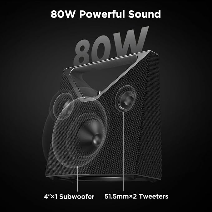 BUGANI Bluetooth Speaker Loud 80W, Waterproof Large Bluetooth Speaker Subwoofer - Image 3